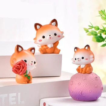  Kūrybos Rose Mažai Fox Micro Kraštovaizdžio Papuošalų Apdailos Namų Darbalaukio Namų Dekoro Įvairių Formų Pyragas Vaikams Dovanos