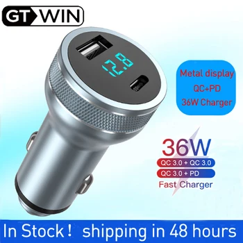  GTWIN 36W 3.1 Automobilinio Įkroviklio Dual USB Greito Įkrovimo QC Telefono Kroviklio Adapteris, Skirtas 