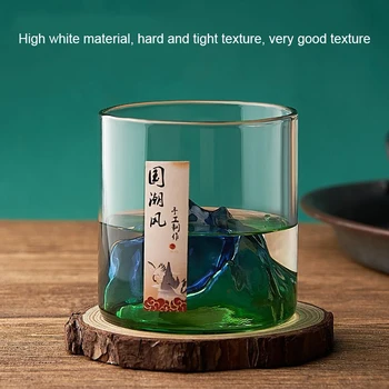  Japonų Stiliaus Stiklo Taurės 3D Kalnai Viskio Taure Likeris XO Vyno Taurė Degtinės Masažuoklis Skaidrus Karščiui atsparaus Arbatos Puodelio