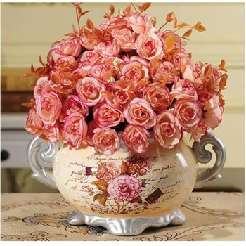  Gražus Europos keramikos vaza, gėlių ir paukščių modelį, kūrybos namų stalo amatų, biuro apdailos papuošalai