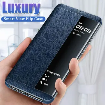  Samsung Galaxy S10 S8 S9 Plus Pastaba 8 9 10 A10 A20 A30 A50 A60 A70 A80 A90 Peržiūrėti Langų Odos Apversti Hibridas Smart Case Cover