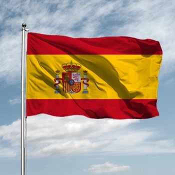  Nemokamas Pristatymas Ispanijos Nacionalinė Vėliava (90x150cm Poliesteris Ne Išnyks ESP ES Ispanija ispanijos Vėliavos Banner Švęsti Didelių Vėliavų