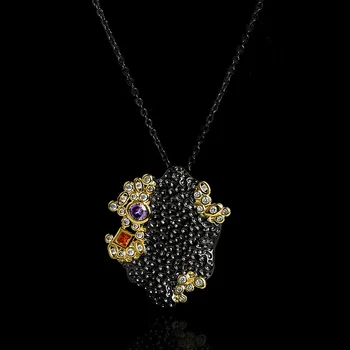  Kūrybos Juodojo Aukso Spalvos Pakabukas Nereguliarus Bohemijos Stiliaus Karoliai Moterų Nauja Apykaklės Kaulų Grandinės Elegantiškas Megztinis Grandinės