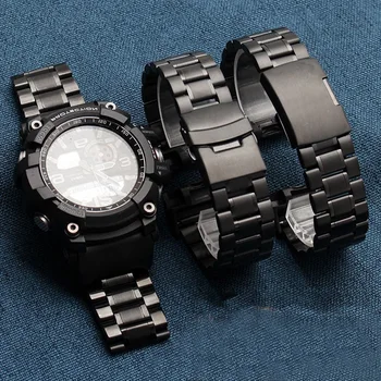  Nerūdijančio Plieno Watchbands Adapteris CASIO G-Shock Modifikuotų GG-1000/GWG GSG-100 Vyrų Juoda Apyrankė Dirželis Žiūrėti Grandinės
