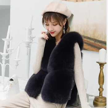  ZDFURS* nekilnojamojo kailių fox fur coat dizaino ponios žiemą tikrai lapės kailinius, kailis nuimamas nekilnojamojo kailių paltai moterims, trumpo kailio liemenės, liemenė