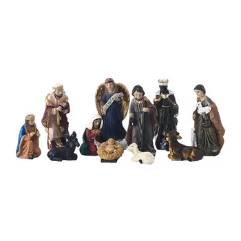  Kristaus gimimo scena Figūrėlės Dervos 11 Vienetų Rinkinį Kalėdų Stalo Scenos Duomenys Nustatyti Kolekcionuojamų daiktų Dekoravimo Ornamentai Dovanos
