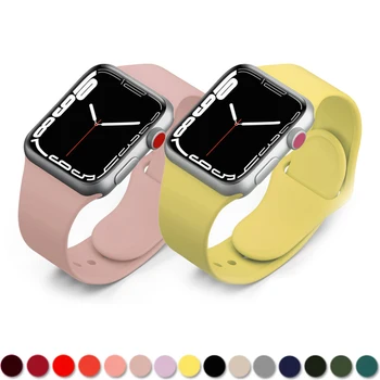  Dirželis apple watch band 45mm 41mm 44mm 40mm iwatch juosta 42mm 38mm silikono watchband 