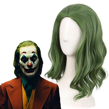  Anime Filmai Plaukų Joker Kaukė Cosplay Arthur Fleck Joker Perukai Garbanotas Žalia Sintetinių Plaukų Siaubas, Baisu Klounas Cosplay Rekvizitai Žaislai