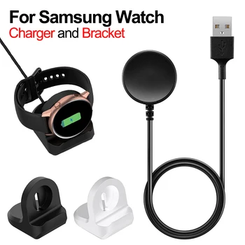  1M Įkrovimo Kabelis Samsung Galaxy Žiūrėti 3 4 Smartwatch Galios Mokestis Laido Priedai USB Įkroviklis Dock Stovas-Laikiklis, skirtas žiūrėti