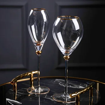  2 Rūšių Royal Stiliaus Goblet Sekimo Aukso Vyno taurė Bordo Vyno Rinkinys Kūrybos Atskirti Šampaną Stiklo Prabanga Drinkware