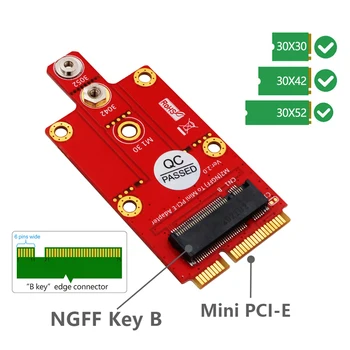  M. 2 Raktas B Mini PCI-e Adapterį NGFF M2 Mini PCI Express PCIe 3G 4G 5G Modulis Palaiko Full-size, o Pusė-dydis mPCIe Lizdas