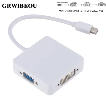  Grwibeou 3 1. Mini DP, HDMI VGA DVI Konverteris Mini Display Port Adapteris, Kabelis, HDMI, DVI VGA MacBook 