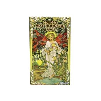  2022 Naujų Aukso Art Nouveau Taro Kortos pradedantiesiems ir PDF Guidbook Denio žaidimai Likimas Būrimą Kortomis