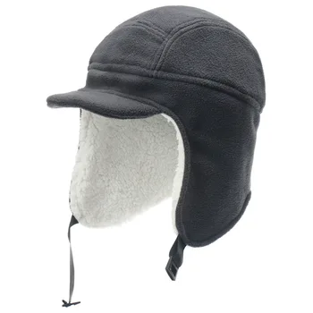  Vyrų Žiemos Berberų Vilnos Skrybėlę Šiltas Storas Pridėti Kailio Pamušalu Beanies Kepurės Su Kraštų Šilčiau Earflap Kepurės Slidinėjimo Kepurė