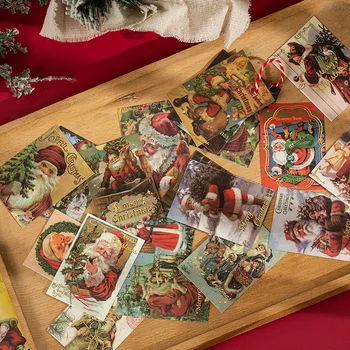  30Pcs/Set Vintage Kalėdų Tema Lipdukų Knyga Dovanų Pakavimo Plombos Etiketėms Estetinės užrašų knygelė Dienoraštis, Laiškas, Atvirukas Priedai