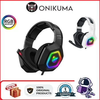 ONIKUMA K10 Laidinio Žaidimų 360° Mikrofonas Triukšmo Panaikinimo RGB Ausines