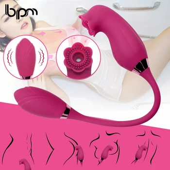  bpm Čiulpti/Vibravimo 2 in 1 Rožių Klitorio Čiulpti Vibratorius Su Vibruojančiu Kiaušiniu 10 Režimai G Spot Stimuliatorius Sekso Žaislas moterims
