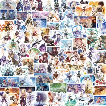  10/50/100vnt Anime Genshin Poveikio Žaidimas Lipdukai Animacinių filmų Vandeniui Vaikams Žaislas Nešiojamas Motociklo Riedlentė Telefonas Lipdukas