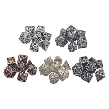  7/Set Metalo Polyhedral Kauliukus, Multi Sided Dice D20 D10 D12 D8 D4 D6 Stalo Žaidimą Vaikams Žaislas, Pramogos, Matematikos Mokymo,