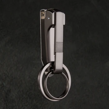  Aukštos Klasės Metalo Vyrų Juosmens Kabo Dvigubą Žiedą Keychain Gali Būti Įsiterpę Su Diržo Kūrybos Paprastumo Automobilių Key Chain Raktų Žiedas