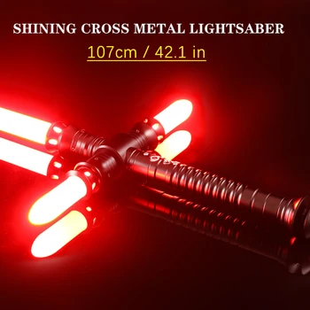  Star Wars Jedi knight kylo Ren Veiksmų skaičiai dvikova 107cm ginklas-kardas Lightsaber Foc Užrakinti Metalo Rankena Blaster Garso Lightsaber