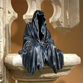  Juoda Grim Reaper Statula Jaudinantis Skraiste Nightcrawler Dervos Darbalaukio Statulėlės, Papuošalai Siaubo Dvasios Skulptūrų Dekoracijos