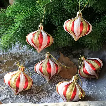  6PCS Kalėdų Eglutė Kamuolius Ornamentu Plastiko Saldainiai Žvaigždžių Dizaino Kabinti Kamuolius Pakabukas Kalėdų Eglutės papuošalus Naujųjų Metų 2023