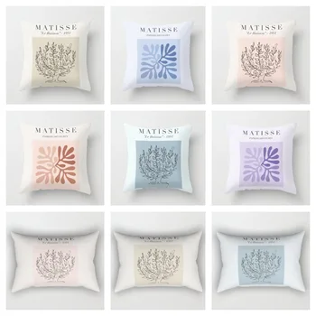  Matisse anotacija augalų trumpas pliušinis užvalkalas，dekoratyvinės pagalvės užvalkalą už sofos，kambarį apdailos pagalvėlė apima 40*40，namuose