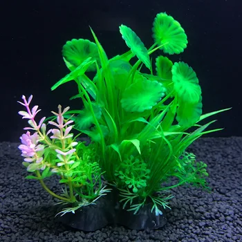  12 Rūšių Dirbtinių Akvariumo Dekoras Augalai Vandens Dumbliai Ornamentu Vandens Augalų, Žuvų Bakas Žolės Apdailos Priedai 14cm