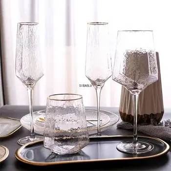  Kūrybos Stiklo Vyno Taure Namų Kalti Goblet Raudono Vyno Stiklo Diamond Šampano Stiklo Vyno Taure