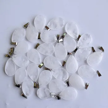  Didmeninė 50pcs/daug madinga karšto parduoti natūralus Baltas crystal vandens lašo formos pakabučiai, pakabukai, skirta Karoliai priėmimo Nemokamas pristatymas