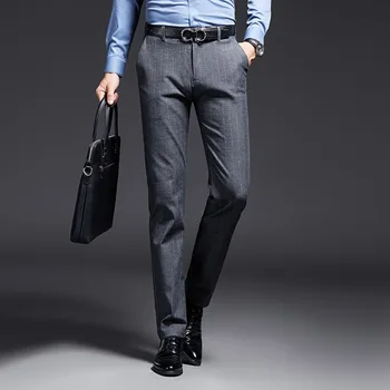  Prekės vyriškos Kelnės Smart Casual Kelnės Vyrams Aukštos Kokybės Verslo Dryžuotas Kelnes Rudens/Žiemos Plius Dydis 40 Krovinių Kelnės