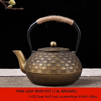  1.8 L ketaus arbatinukas, Japonų rankų darbo senąją ketaus puodą, verdantis arbatinukas, namų apyvokos juoda vario verdantis arbatinukas, arbata nustatyti.