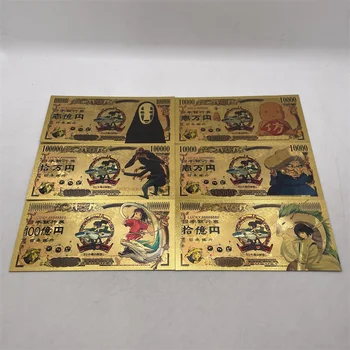  6 Dizaino Manga Japonijoje Atkakli-Toli Anime Aukso Banknotų Klasikinis Vaikystės Atminties Aukso Korteles Dovanų Kolekcija