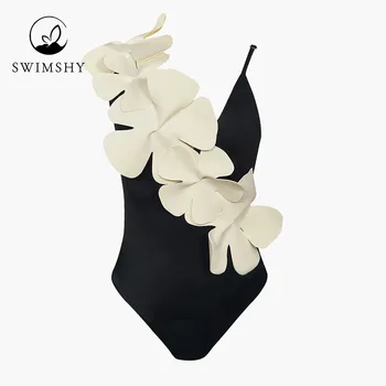  2022 Moterų Maudymosi Kostiumų Mados trimatis Gėlių Bikini vientisi Maudymosi Vasaros Paplūdimio Drabužiai V-kaklo, maudymosi Kostiumėliai, Backless