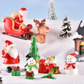  Kalėdų Dekoracijas namams Mini Kalėdų eglutę Statulėlės Sniego Kraštovaizdžio Modelio Papuošalus Kambarį Apdailos Lėlės Namas